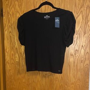 Hollister Elegant Black Puff Sleeve Blouse